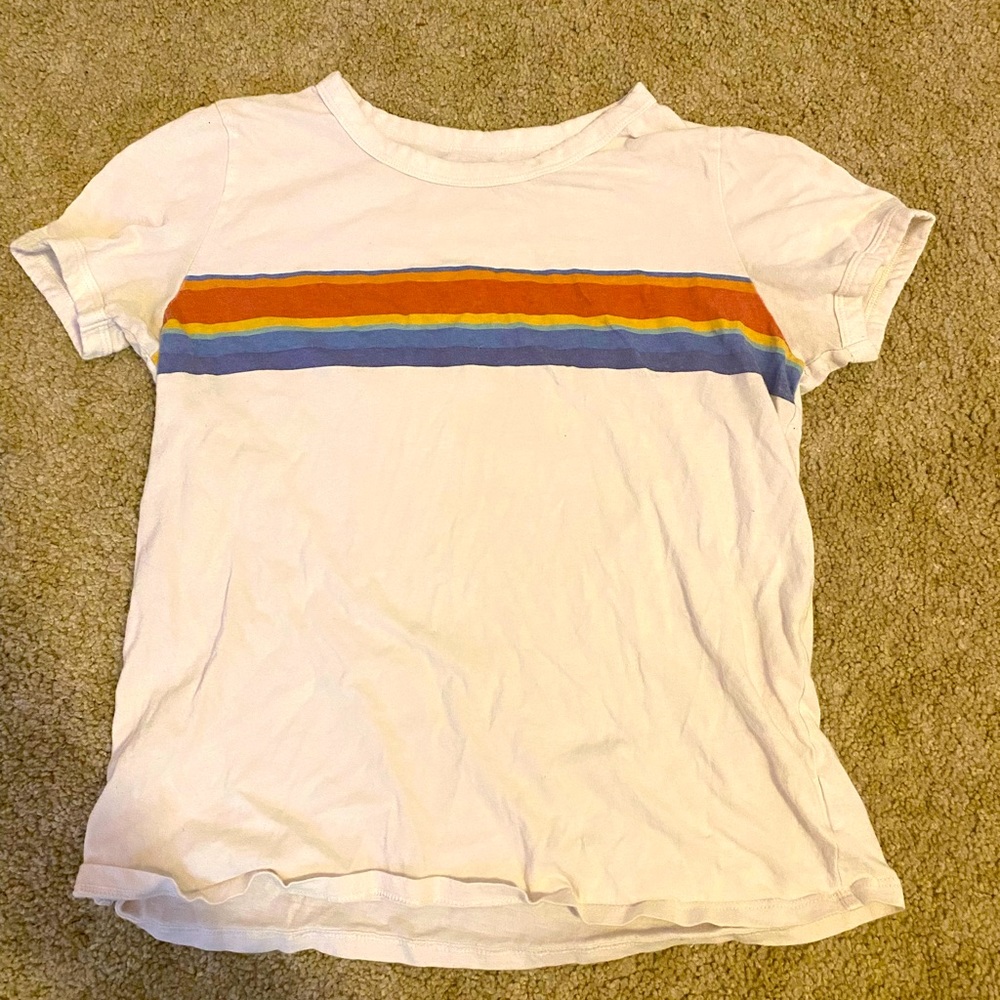american eagle rainbow striped tee